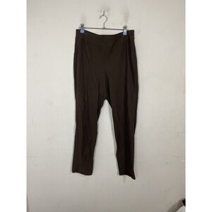 Eileen Fisher Women Pants Medium Chocolate Brown Washable Stretch Crepe Slim